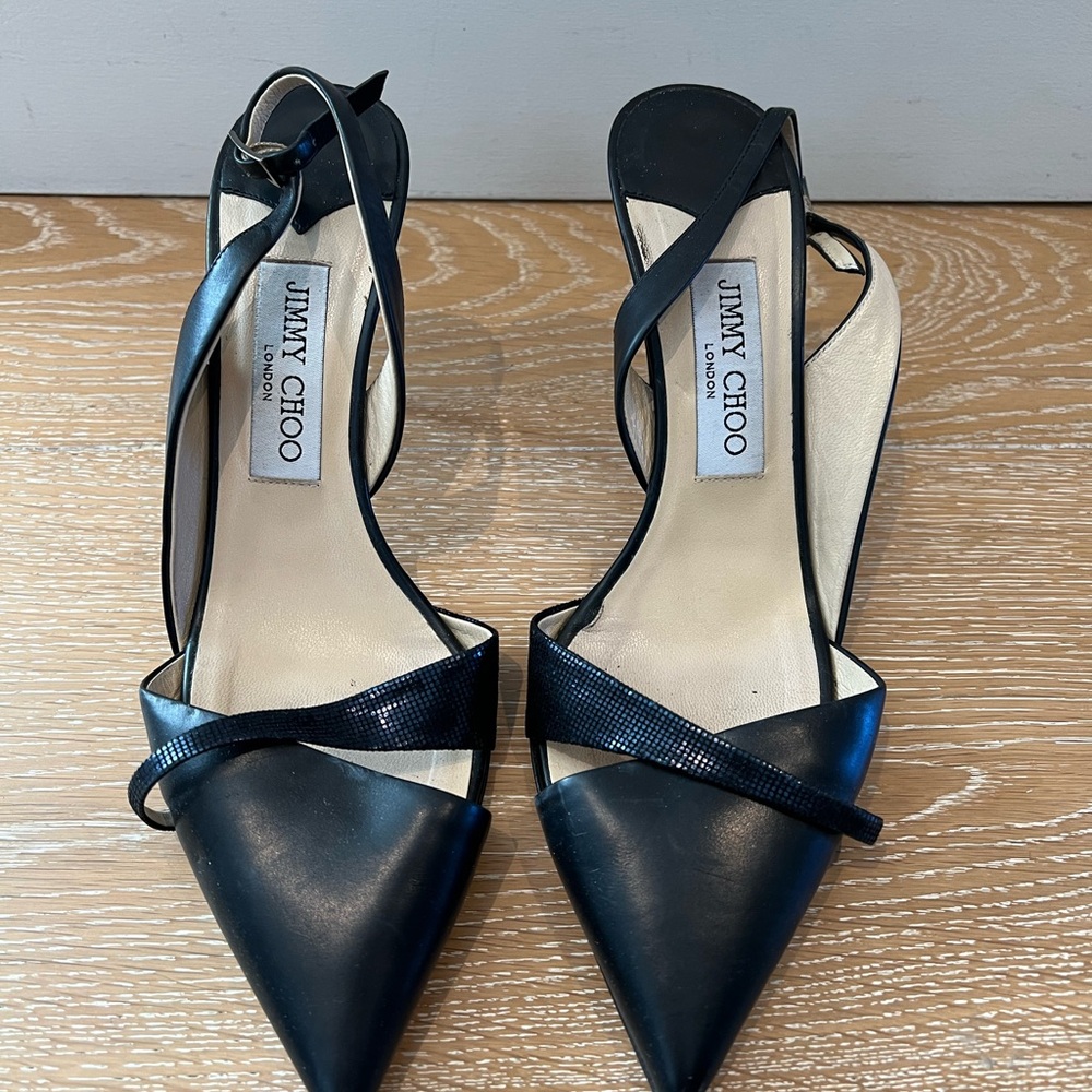 Jimmy Choo Elegant Black Strappy Heels